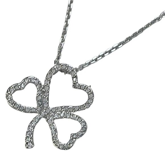 Auth SWAROVSKI - Clear Silver Swarovski Crystal Hardware Necklace - Picture 1 of 4